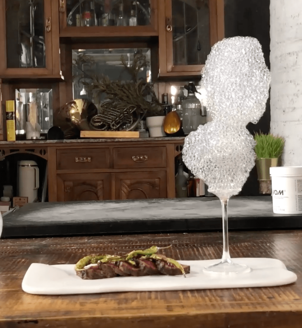 Veal Tataki / Green Chili and Pepper Cloud - Plat Institute