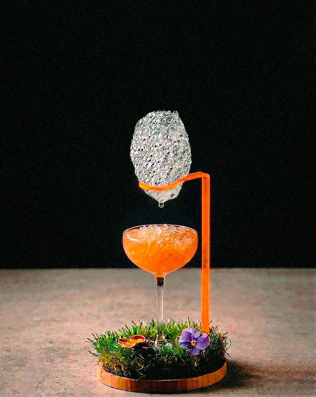 Colorful Drink Holders - holder with VOM edible cloud floating over a cocktail
